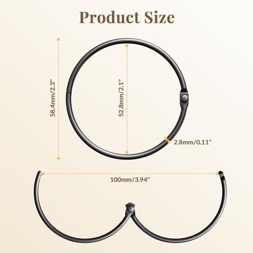 Bathway Shower Curtain Rings, Bathway Shower Curtain Hooks, Black Shower Curtain Rings Rust Proof, Anti-Drop Shower Rings for Curtain, Shower Hooks for Shower Curtain Rod Bathroom Curtain Rings