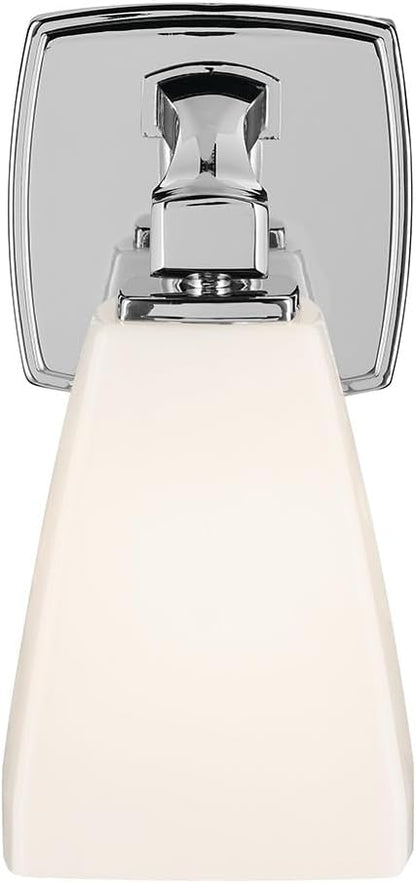 Kichler Marant 5" 1-Light Wall Sconce with Opal Glass in Chrome, for Bathroom, Powder Room, Hallway, Fireplace, (5" W x 9.5" H), 55214CH