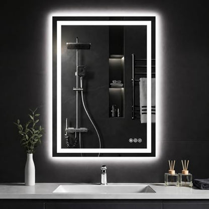 36"x 36" LED Bathroom Mirror with Lights, Smart Anti-Fog, Stepless Dimmable