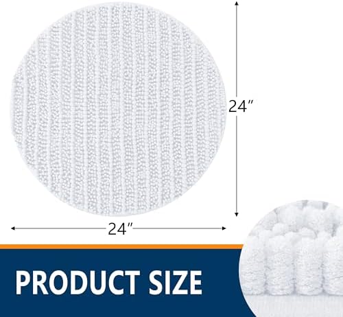 Smiry Bathroom Rugs Round 24X24, Extra Soft Rubber Backing Bath Mats