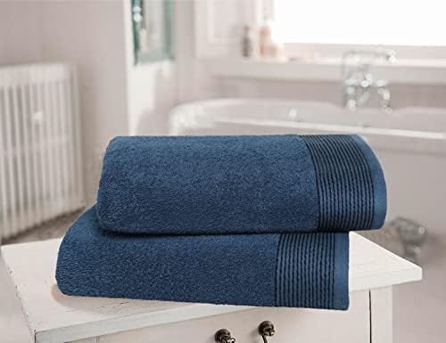 BELIZZI HOME Ultra Soft 2 Pack Oversized Bath Towel Set 28x55 inches, 100% Cotton Large Bath Towels, Ultra Absorbant Compact Quickdry & Lightweight Towel, Ideal for Gym Travel Camp Pool - Mineral Blue
