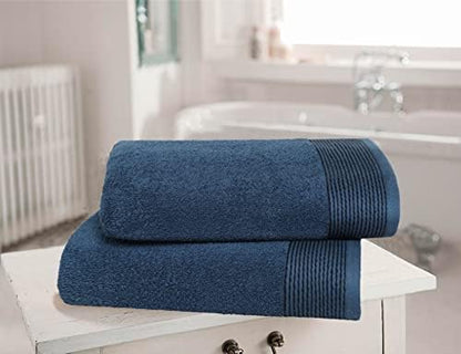 BELIZZI HOME Ultra Soft 2 Pack Oversized Bath Towel Set 28x55 inches, 100% Cotton Large Bath Towels, Ultra Absorbant Compact Quickdry & Lightweight Towel, Ideal for Gym Travel Camp Pool - Mineral Blue