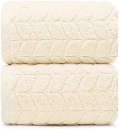 Alusa Home Ultra Soft & Stylish 700 GSM Luxury Bath Sheets | Pack of 2 | Extra Large 35x70 Inches | 100% Zero-Twist, Long-Staple Cotton | Remarkably Absorbent (Papyrus)