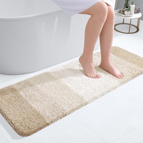 OLANLY Bathroom Runner Rug 47x17, Extra Soft Absorbent Microfiber Bath Rugs