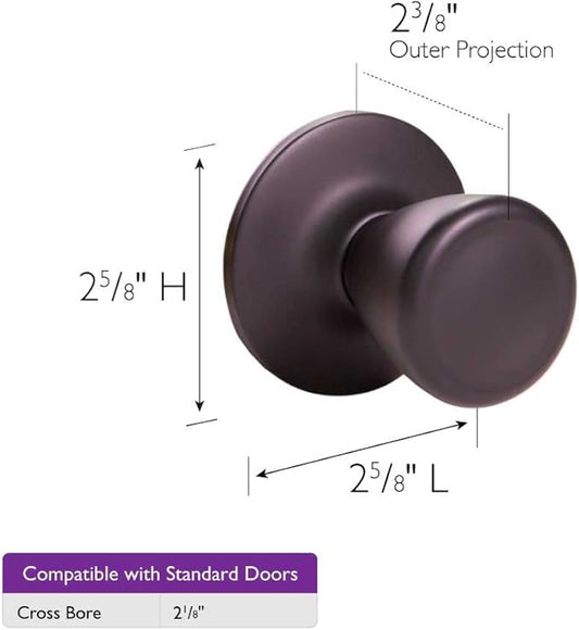 Design House 779249 Tulip Dummy Door Knob Matte Black