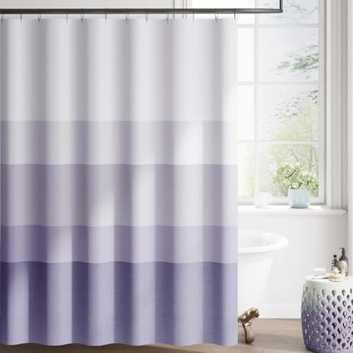 jinchan Ombre Lavender Lilac Shower Curtain for Bathroom70x72 Inch 12 Hooks