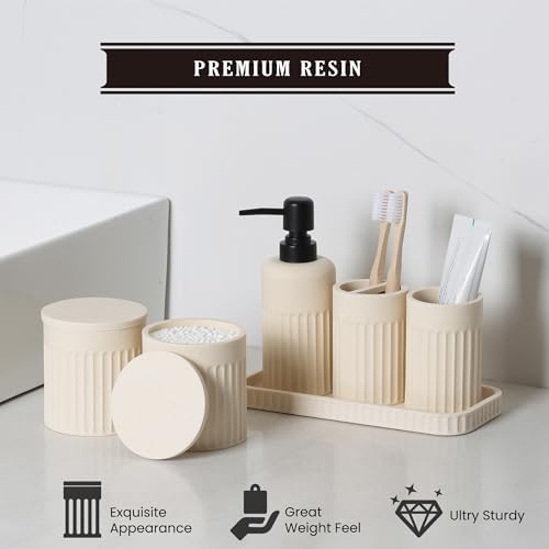INIUNIK Bathroom Accessory Set, 6 Piece, Resin