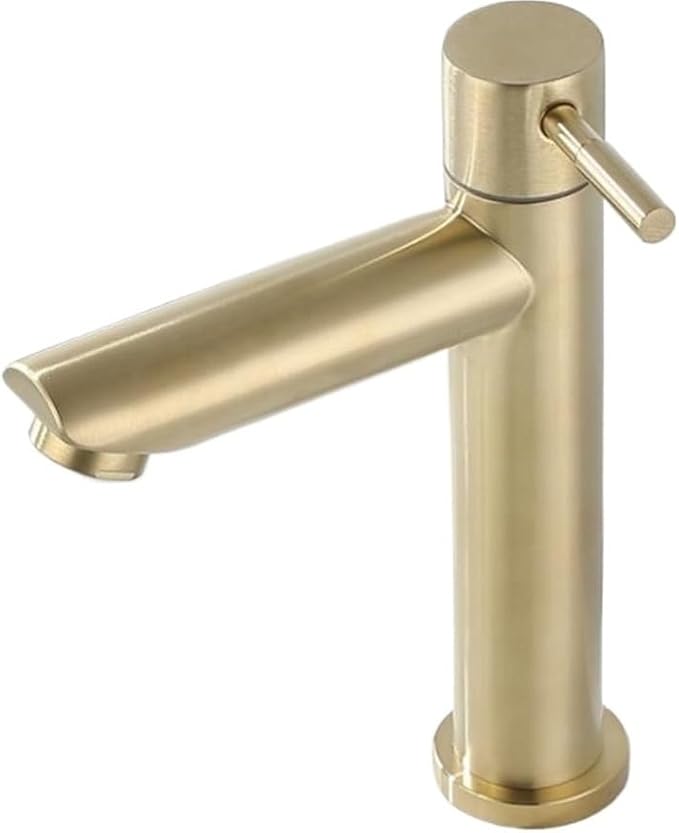 Faucet Faucet 1/2Inch 304 Stainless Steel Single Cold Water Tap Gold Black Silver Color Deck Mounted Basin Sink Faucet(Gold) Faucet