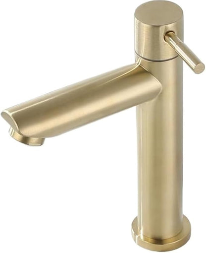 Faucet Faucet 1/2Inch 304 Stainless Steel Single Cold Water Tap Gold Black Silver Color Deck Mounted Basin Sink Faucet(Gold) Faucet