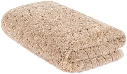 BAGNO MILANO Turkish Cotton Bath Towels, Hand Towels - Soft Plush Jacquard Collection Luxury Towels Set (Latte, Bath Sheet 35x70)