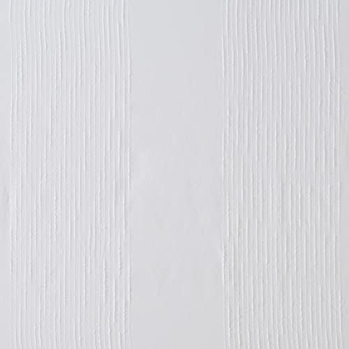 Madison Park Anna Sheers Shower Curtain, Textured Striped Accent Design, Modern Mid-Century Bathroom Decor, Machine Washable, Fabric Privacy Screen Ivory, 72" W x 72" L (Pack of 4)