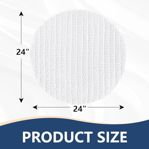 Arotive Round Bathroom Rugs 24x24, Soft Absorbent Chenille Shaggy Bath Mat