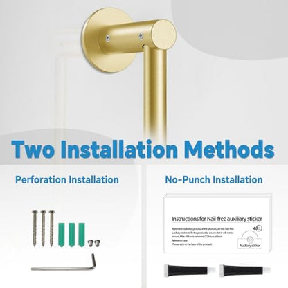 Shower Slide Bar Adjustable Handheld Shower Head Holder Wall Mount - 30inch All-Metal Shower Head Slide Bar Compatible with Bathroom Drill Free Glue Installation - Brushed Gold