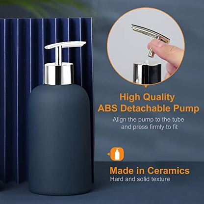 DUFU Blue Bathroom Accessory Set, 4 Pieces, Ceramic