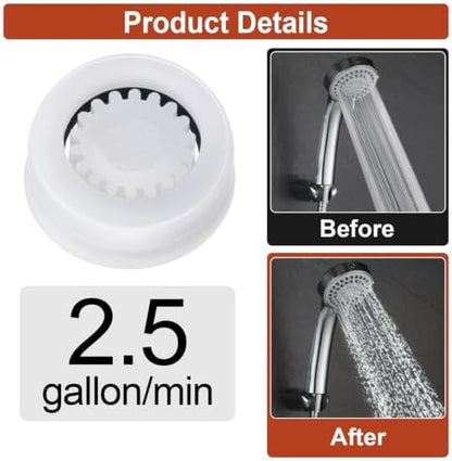Isslly4Pcs Shower Flow Restrictor, White Water Flow Reducer Control Value
