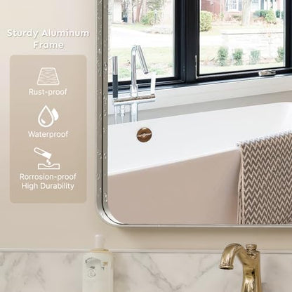 36"x24" Bathroom Vanity Mirror for Wall Aluminum Framed Farmhouse Rectangle