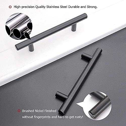 homdiy Black Drawer Pulls Cabinet Handles 10Pack - HD201BK Cabinet Door Handles 4-1/2 in Hole Centers Cabinet Hardware Modern Cabinet Pulls for Kitchen Cabintes