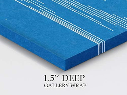 Renditions Gallery Toilet Paper Patent Drawing Gallery Wrapped Canvas Wall Art, 18x27, Blue Print