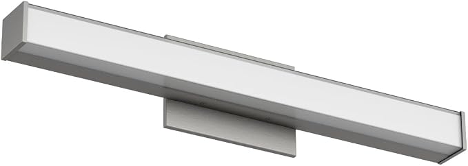 Edge Advantage 24in LED Bathroom Vanity and Wall Light 24W 2,050 Lumens 5-CCT Selectable 2700-3000-3500-4000-5000K in Brushed Nickel with Adjustable Backplate