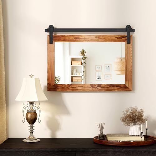 COGOOD Farmhouse Bathroom Mirrors for Over Sink - 22 x 30 Brown