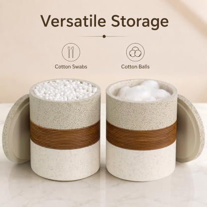 YMXYJM 6-Piece Resin Bathroom Accessories Set, Beige