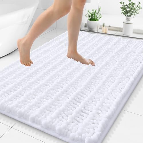 Smiry Bathroom Rugs 48X32, Extra Soft Rubber Backing Chenille Bath Mats