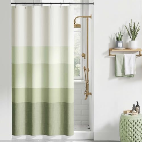 jinchan Ombre Forest Green Shower Curtain for Bathroom 36x72 Inch 7 Hooks