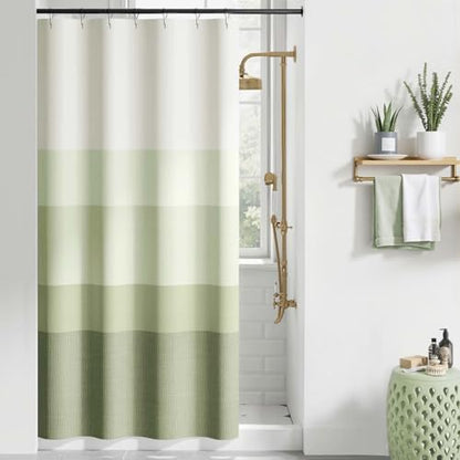 jinchan Ombre Forest Green Shower Curtain for Bathroom 36x72 Inch 7 Hooks