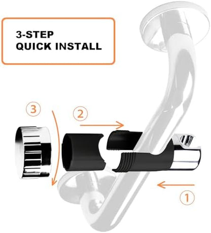 YOO.MEE ADA Grab Bar Hand Shower Bracket, ONLY FIT DIAMETER 1.25'' (32mm) Safety Grab Rail, Split-type design in 5 seconds Easy Installation