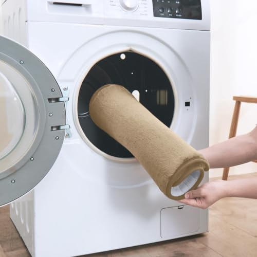 HUXMEYSON 3-Piece Memory Foam Bathroom Rug Set, Khaki