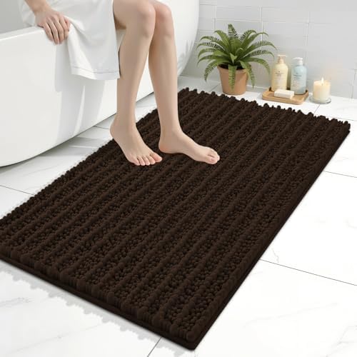 Arotive Bathroom Rugs Mat 36x24, Soft Absorbent Chenille Shaggy Bath Mat