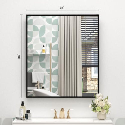 Black Framed Bathroom Mirror for Over Sink 28x36
