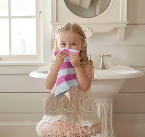 ORIGINAL KIDS Wash Cloths - 100% Cotton Set of 12 Cabana Stripe Washcloths