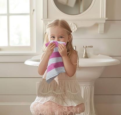 ORIGINAL KIDS Wash Cloths - 100% Cotton Set of 12 Cabana Stripe Washcloths