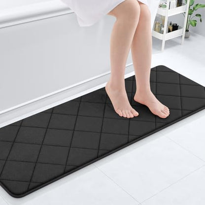 OLANLY Memory Foam Bath Mat 47x17, Ultra Soft and Absorbent Bathroom Rugs