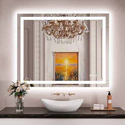 JISOSO LED Bathroom Mirror, Bathroom Vanity Mirror, 40"x32"
