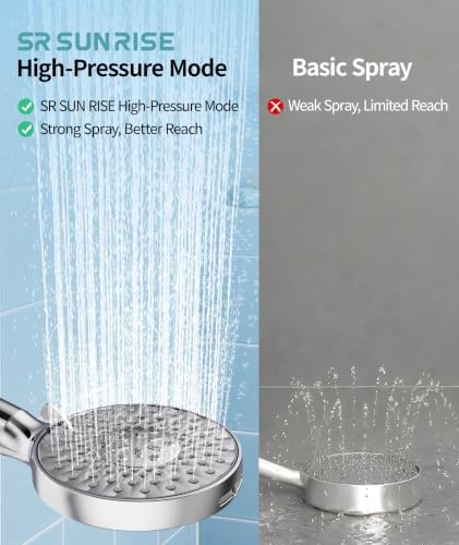 SR SUN RISE Filtered Shower Head with Handheld High Pressure 9 Spray Mode Showerhead Detachable Shower Head Water Softener Filters Beads for Hard Water Remove Chlorine 1 Filter 1.8GPM Chrome