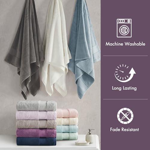 Madison Park 100% Turkish Cotton 600 GSM Bath Towel Set, 6 Piece, Purple