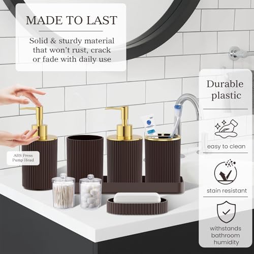 Brown Bathroom Accessories Set - Bathroom Sets Complete