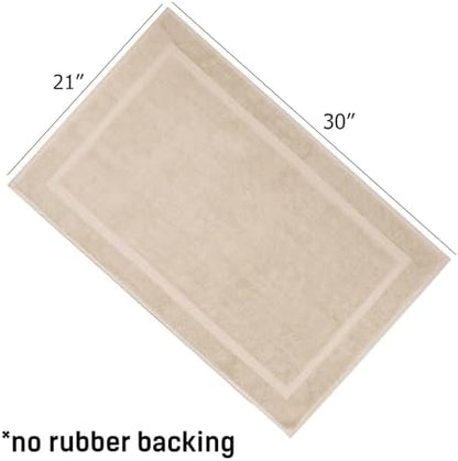 COTTON CRAFT Bath Mats - 2 Pack Step Out Tub Shower Floor Mat -21x30- Linen