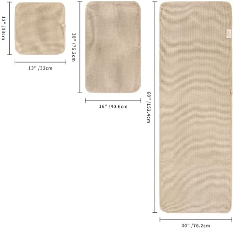 POLYTE 430 GSM Poly Blend Microfiber Quick Dry Waffle Bath Towel Set of 6