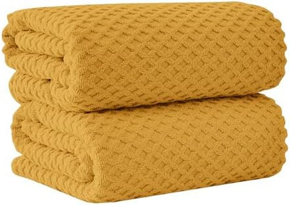 Great Bay Home Oversized Bath Sheets - 100% Cotton 2 Pack 68x35 Extra Large Towel - Absorbent, Durable, Quick-Dry Towels for Bathroom (Marigold)