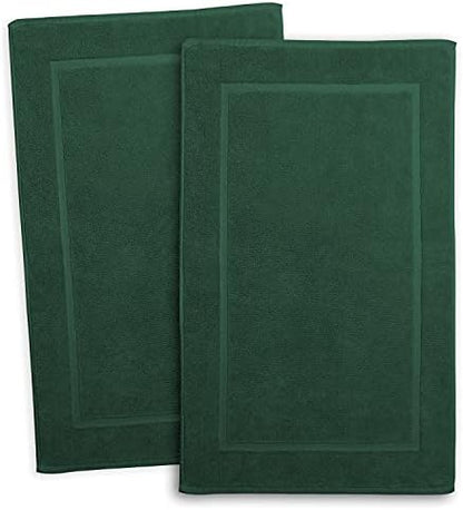 Hearth & Harbor Bath Mat Towels - 100% Ring Spun Cotton Luxury Towels - Ultra Soft & Highly Absorbent, Bathroom Towels, Floor Mat - Hunter Green