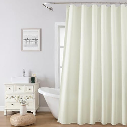 1 Pack Water-Repellent Fabric Shower Curtain Liner, 72x84 Cream