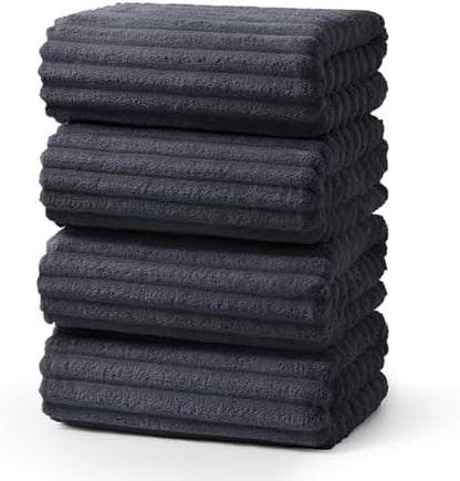 ecolook Microfiber Bath Towel Set of 4, 31 x 63 in, Soft and Highly Absorbent, Lightweight Shower Towels for Bathroom, Gym, Hotel and Spa,Dark Gray