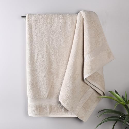 SUPERIOR Egyptian Cotton Bath Towel Set, Home Bathroom Towels, Master, Guest Bath, Decor Essentials, Quick Dry, Absorbent, Large Body Towels, Spa, Hotel, Resort, Adult, Kids, Set of 2, Stone