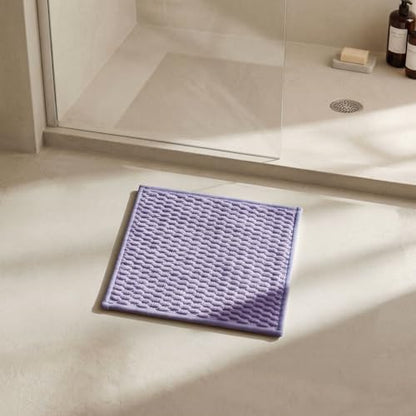 Triohero Small Bathroom Rugs Non Slip Washable Bath Rugs Super Absorbent Bathroom Rug Thin Quick Dry Low Pile Bath Mats, Lavender 12"x12"