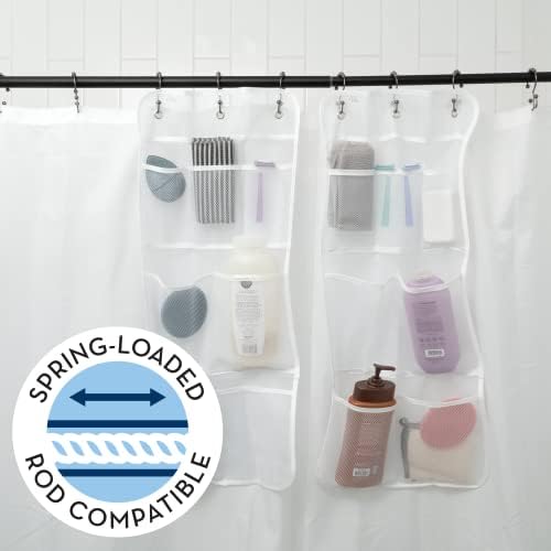 S&T INC. Shower Organizer and Caddy, 2 Pack, 14" x 30", White