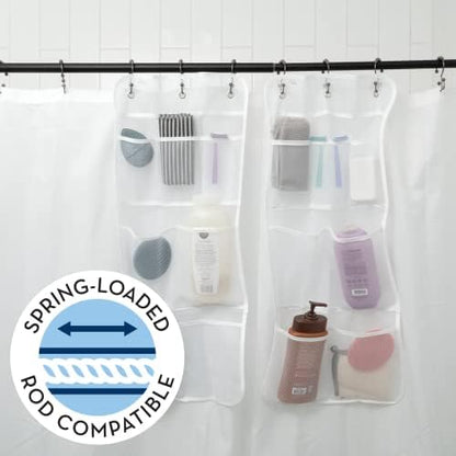 S&T INC. Shower Organizer and Caddy, 2 Pack, 14" x 30", White