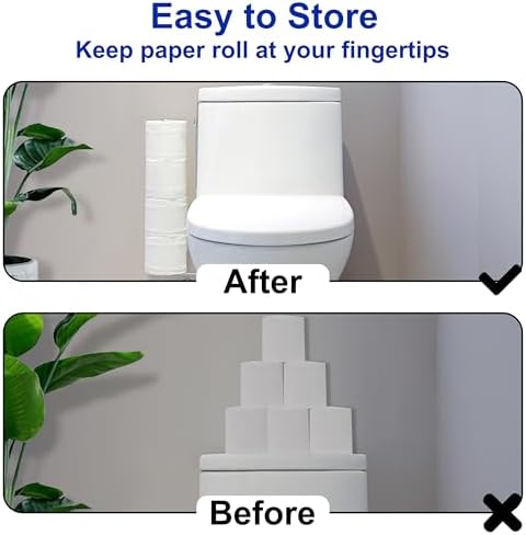 Toilet Paper Holder for 4 Rolls Tissue, Over The Tank Toilet Paper Holder, Stainless Steel Rustproof Toilet Paper Storage Wall Mount, fo Bathroom Storage and Organization, Silver, 1 PC
